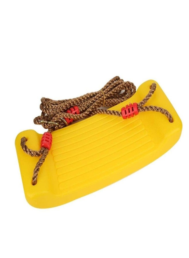 CHARMING TREASURES Kids Indoor Outdoor Plastic Swing Seat with Height Adjustable Rope Strong Tree Swing for Playground Backyard Holds 120Kg for 3-12 Years Kids Children (Yellow) - Image 5